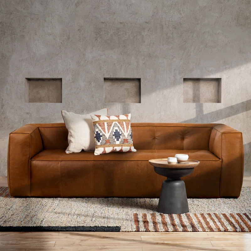 Jeff 2 seater couch cubin toffee genuine leather by INHOUSE