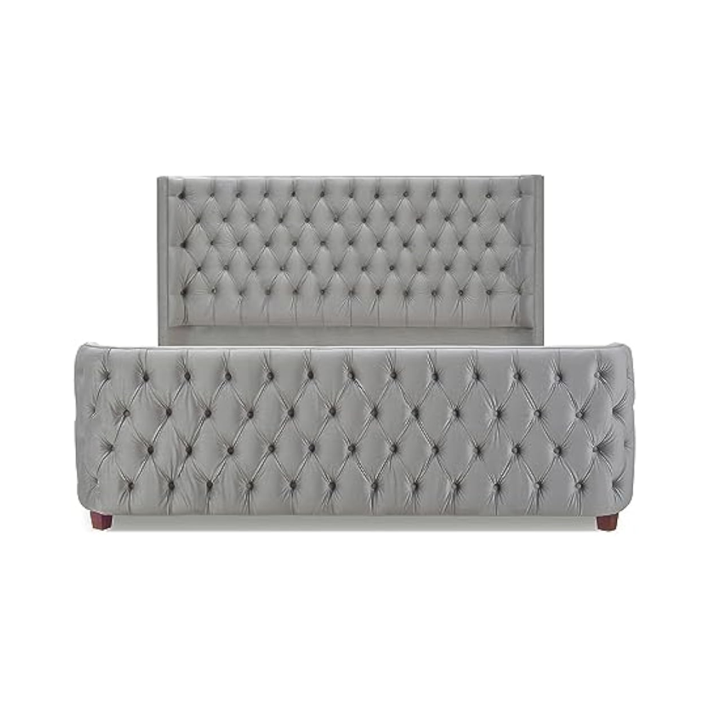Caron bed velvet grey standard length - Image 2
