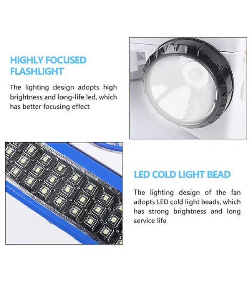 4-in-1 solar light & fan- white & blue - Image 3