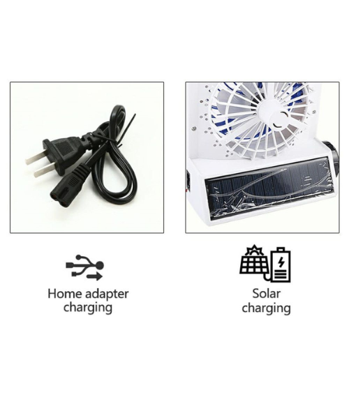 4-in-1 solar light & fan- white & blue - Image 4