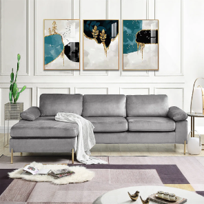 Liam l shape couch grey by INHOUSE