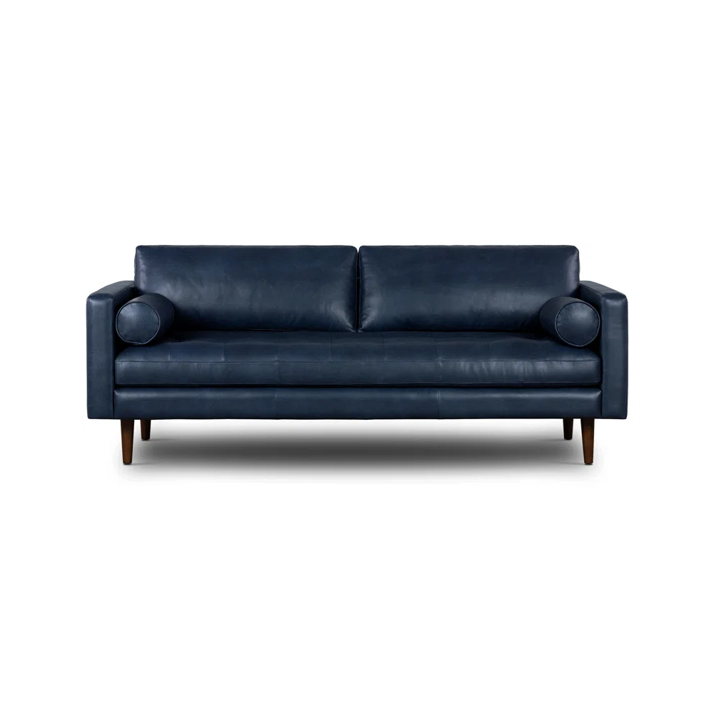 Marc 2 seater couch midnight blue genuine leather by INHOUSE - Image 2