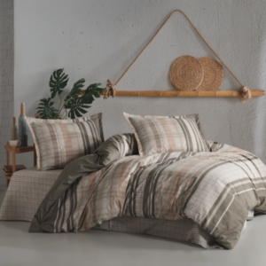 Earth duvet cover set- 100% cotton- brown- superking