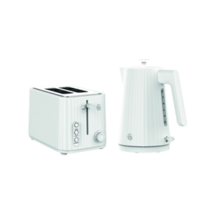 Wave 1.7l kettle & 2 slice toaster pack- white