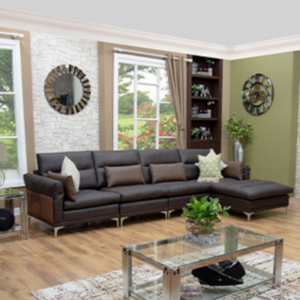Splendy corner couch brown leather air