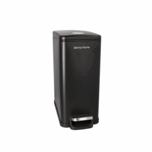 10L stainless steel garbage can with pedal black