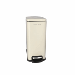10L stainless steel garbage can with pedal cream