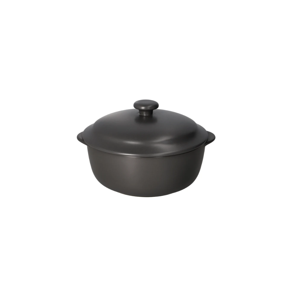 Ceramic casserole pot grey and cream 24.7cm