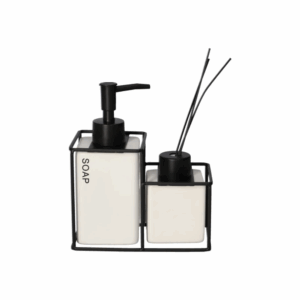 Ceramic soap dispenser & diffuser white & black