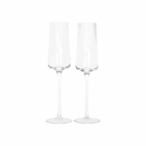 Clear crystal champagne glass with stem set of 2