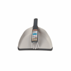 Compact dustpan and brush set white & grey