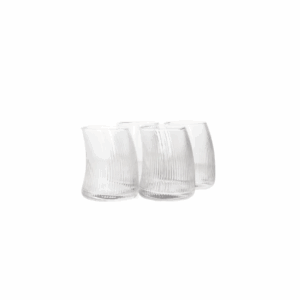 Cresent shaped clear whisky glasses set of 4 325ml