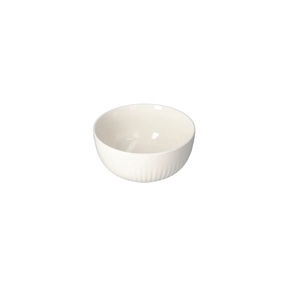 Curved pilar dessert bowl white