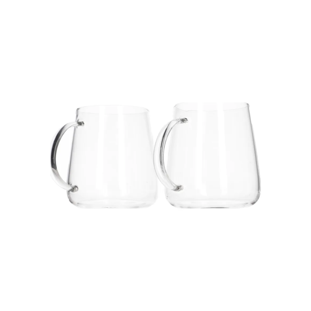 Glass mug set of 2 450ml with handle