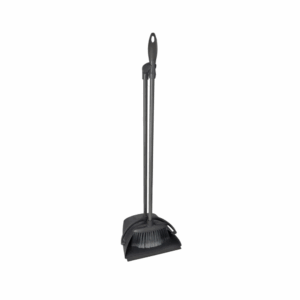 Long handle deep dustpan and brush set grey