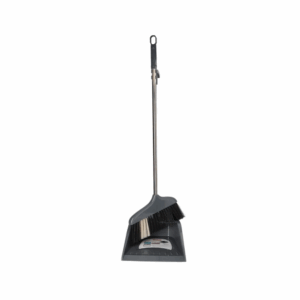 Long handle dustpan and brush set grey