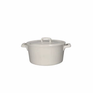 Porcelain round casserole pot white 2l