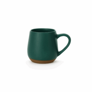 Speckled coupe ceramic mug 320ml deep green