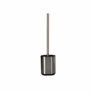 Stainless steel toilet brush & bowl set silver & black 2pc 45.5cm