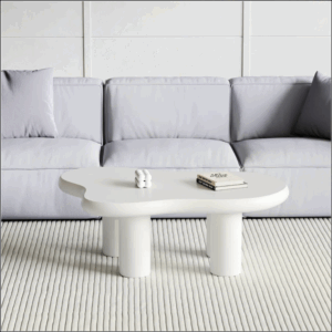Alabaster wave coffee table matt white