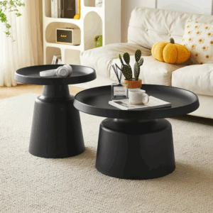 Amy round coffee tables black (set of 2)