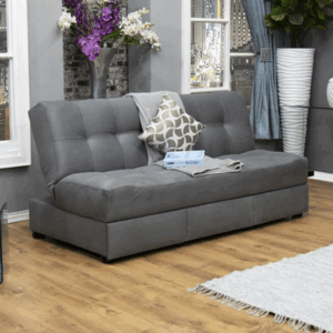 Cassy 2 seater sleeper couch with 3 drawers grey