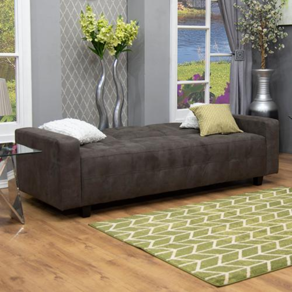 Craig 2 seater sleeper couch with 2 cup holders grey - Image 2
