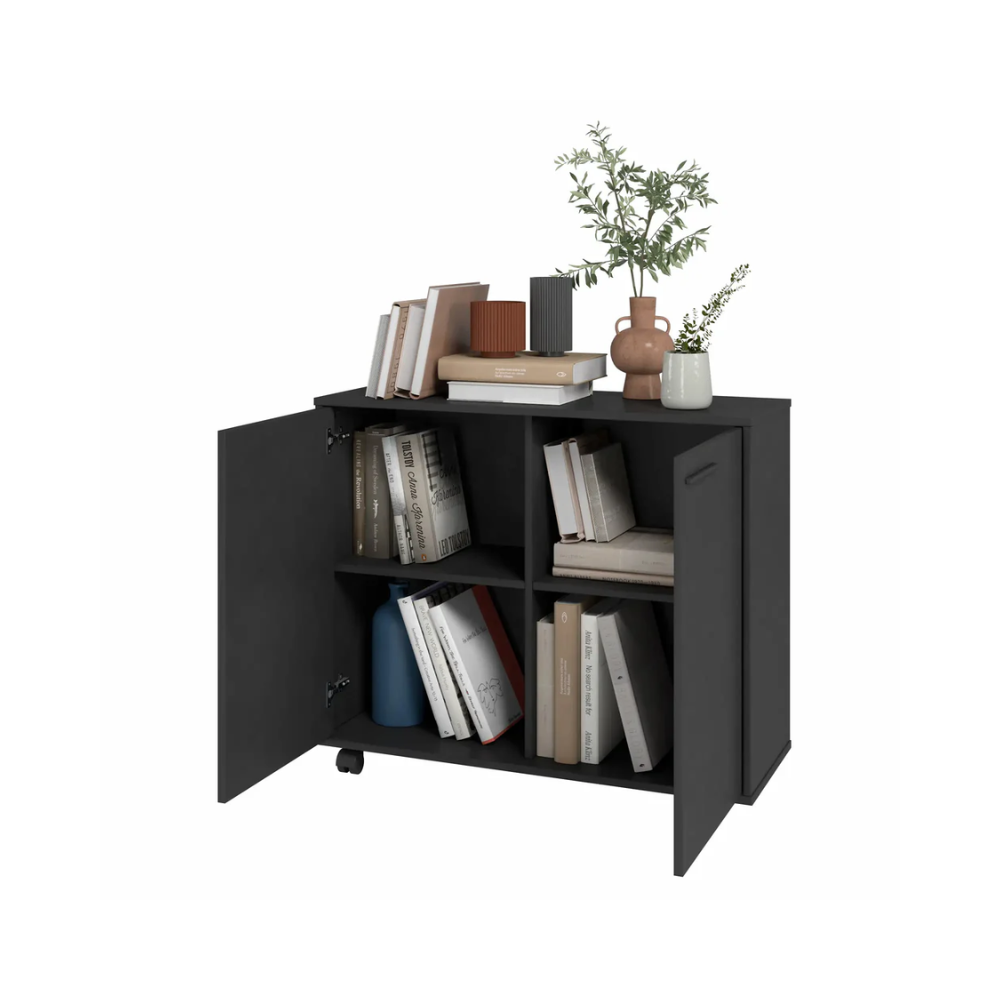 Liam sideboard with wheels black - Image 2