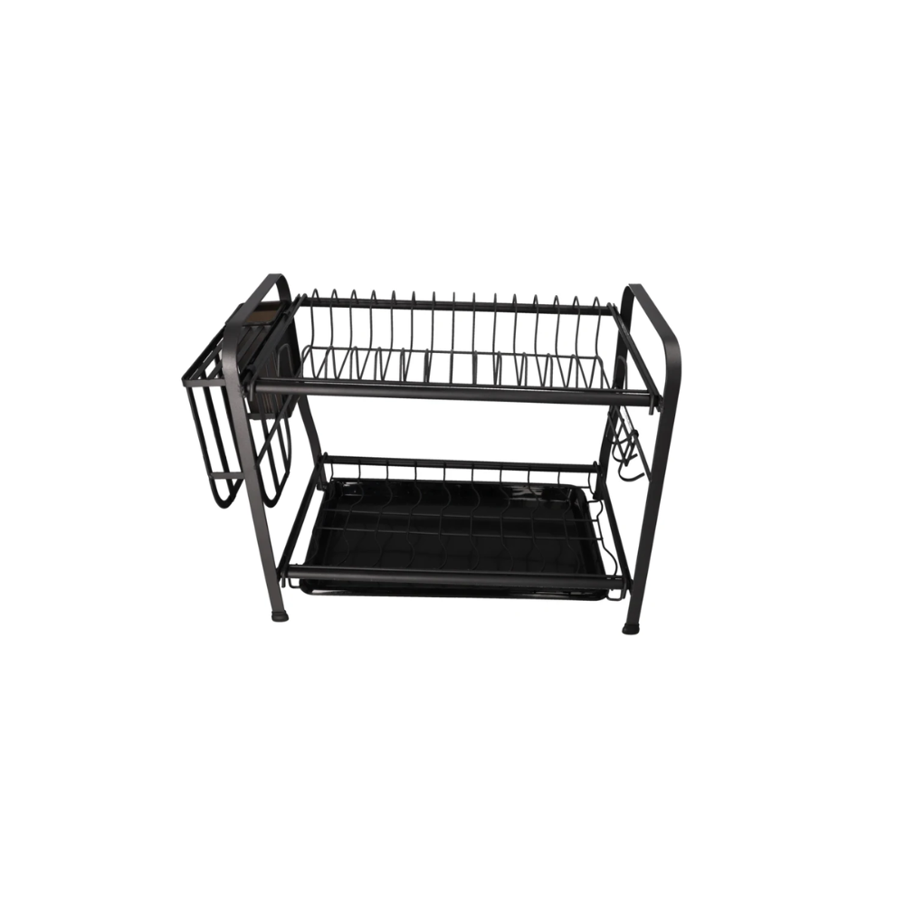 2 Tier stainless steel dish rack black 48cm - Image 2