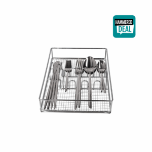 21 Pc silver cutlery set with storage rack