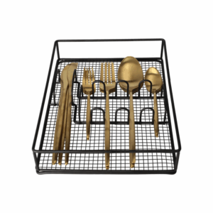 21 Pc gold cutlery set with storage rack