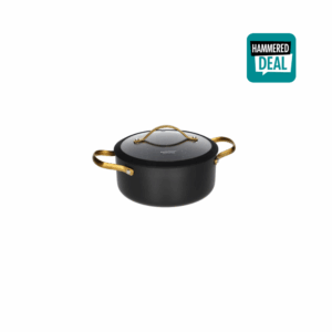 Enamel non stick cassarole pot black with lid 20cm