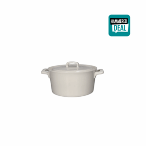 Porcelain round casserole pot white 2l