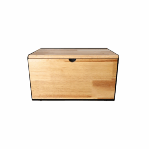 Dual opening with magnetic closure bread bin 35.6cm black & brown