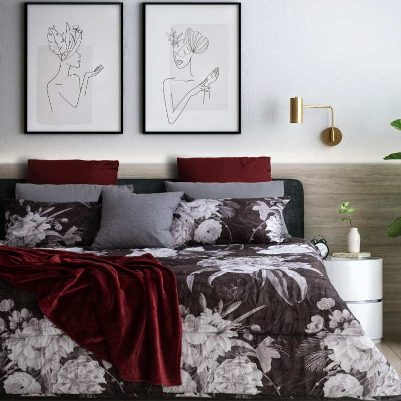 Midnight floral comforter